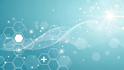 Futuristic Medical and Technology Background with Hexagonal Digital Interface