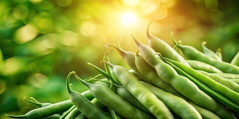 Silhouette Green Beans, Fresh Produce, Nature Photography, Minimalist Design