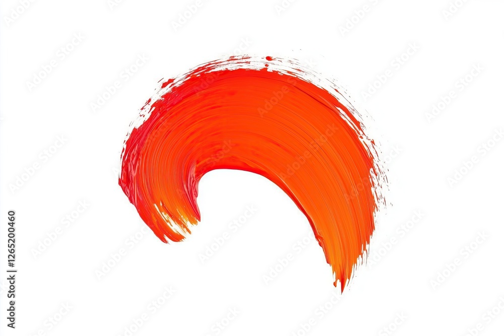 Poster vibrant smear of scarlet paint curves gracefully on pristine white background dynamic textural abstr