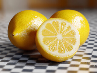 lemons on a wooden table