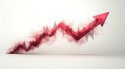 Abstract Digital Financial Chart with Stock Market Data, Abstract digital financial chart with red and blue colors, representing stock market data and trends