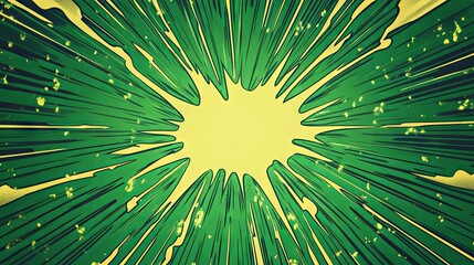 Vibrant Green Comic-Style Background with Thunderbolts for High-Impact Dialog or Text