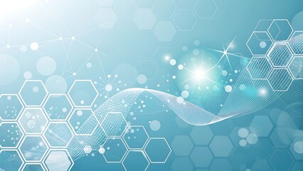 Fototapeta premium Futuristic Medical and Technology Background with Hexagonal Digital Interface