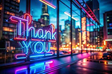 Thank You Neon Sign Long Exposure Night Photography