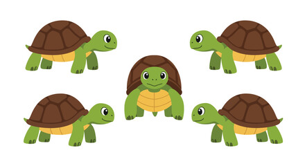 Obraz premium The first frame shows turtles in different positions, while the second frame features a central turtle with friends.