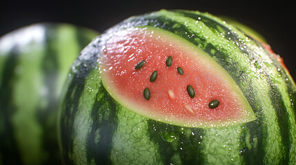water melon on a green background