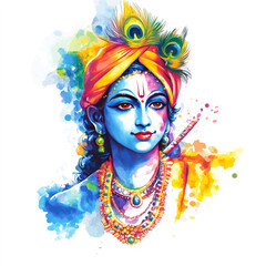 Obraz premium Lord krishna poster. celebrating janmashtami festival