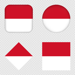 Monaco Flag Icons Pack. Vector illustration.