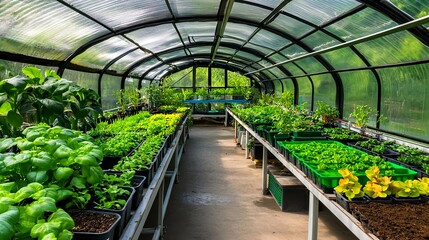 Greenhouse Plants, Seedlings, Growing - Sustainable agriculture