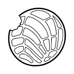 a black and white drawing of a cute cracker snack for coloring pages