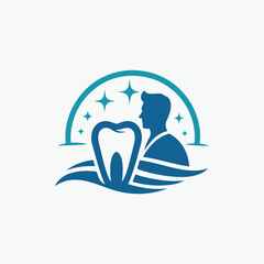 Fototapeta premium Dental care, dental clinic, dental point, city dental, dental, tooth, dentist, dentistry, smile, happy dental logo fully editable vector template