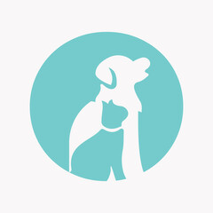 Obraz premium Initial Letter O Pet Care Logo Design Concept With Dog Symbol
