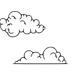 a line art drawing of a clouds for design element