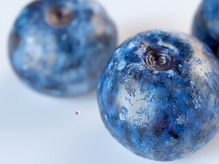 blueberries on a white background