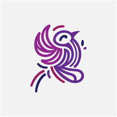 bird line art icon logo vector design, modern logo pictogram design of sparrow or finch bird. minimalist bird icon symbol