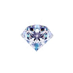 Fototapeta premium Sparkling diamond on white background isolated, sparkle, precision