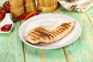 Grilled Turkey fillet breast served sauce