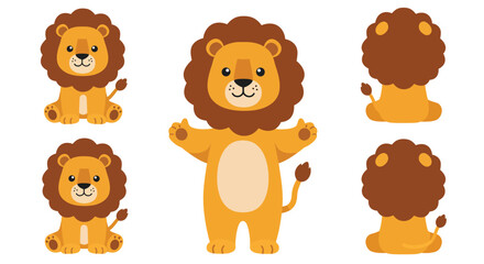 Obraz premium The first frame shows the lion facing front, while the second showcases a side view with a playful stance.