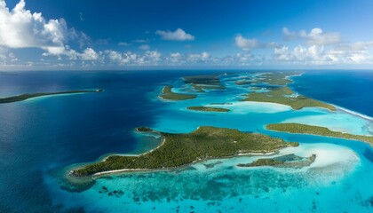 sea and islands staniel cay bahamas caribbean aerial view