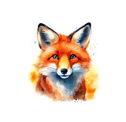 Kleiner Fuchs schön und niedlich Kinderbild Aquarell