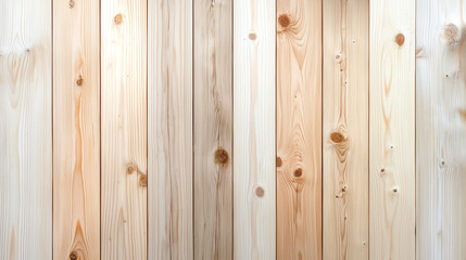 Naklejka premium Light wooden planks with natural knots and textures, creating warm and inviting background. Perfect for rustic or natural themed designs