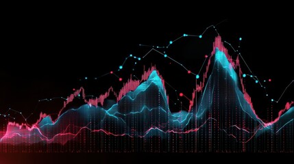 Background image with media screen. Diagrams and graphs