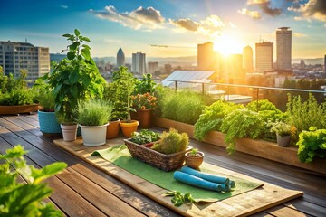Fototapeta premium Urban Oasis: Healthy Lifestyle in the City - Stock Photo