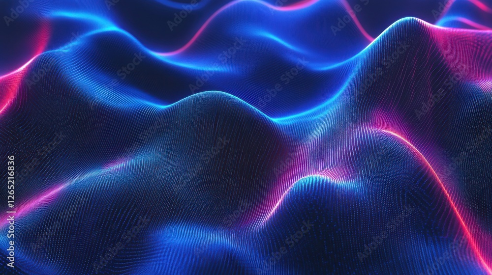 Poster blue virtual technology background with lines and grids