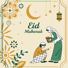 Ramadan & Eid Mubarak vector illustration 