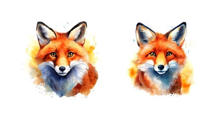 Kleiner Fuchs schön und niedlich Kinderbild Aquarell