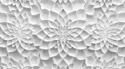 Abstract Islamic background in white, featuring seamless and intricate Arabian patterns, delicate design