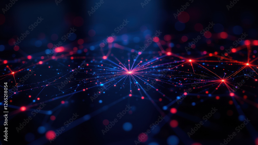 Poster a digital illustration representing a cluster of interconnected elements, often associated with conc