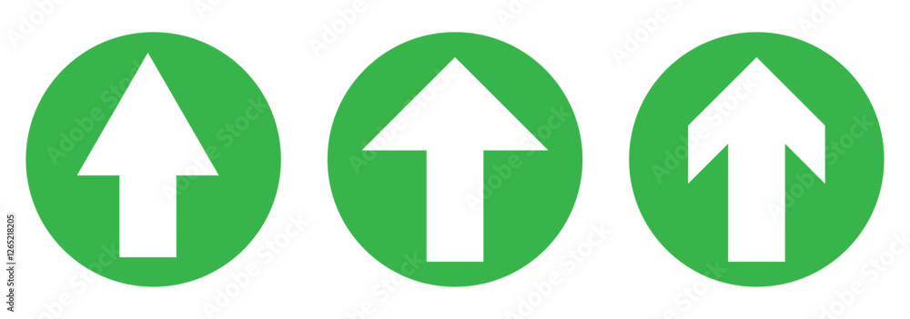Poster up arrow web element set vector. collection of flat cursor arrows icon in round style. eps 10