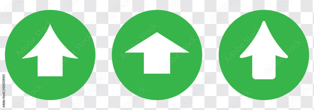 Poster up arrow web element set vector. collection of flat cursor arrows icon in round style. eps 10