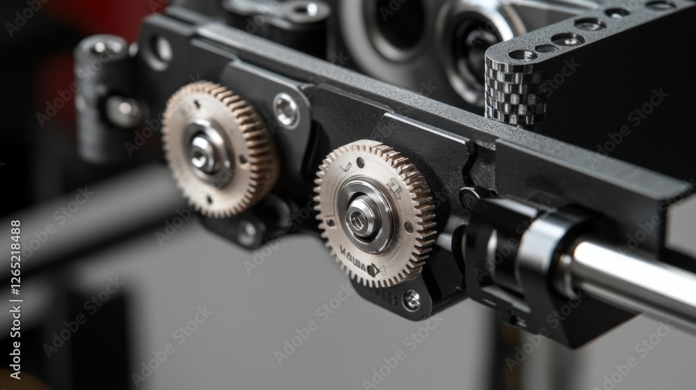 Poster close up of a follow focus system featuring gears, highlighting its precision and functionality in f