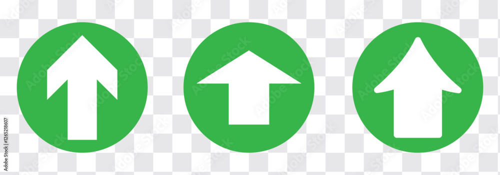 Poster up arrow web element set vector. collection of flat cursor arrows icon in round style. eps 10