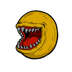 Yellow Monster Laughed llustration Vector