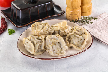 Georgian stuffed meat dumplings Khinkali