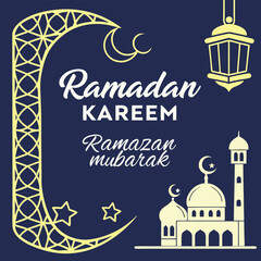Ramadan & Eid Mubarak vector