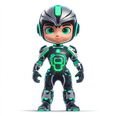 Boy with enthusiasm in Superhero suit