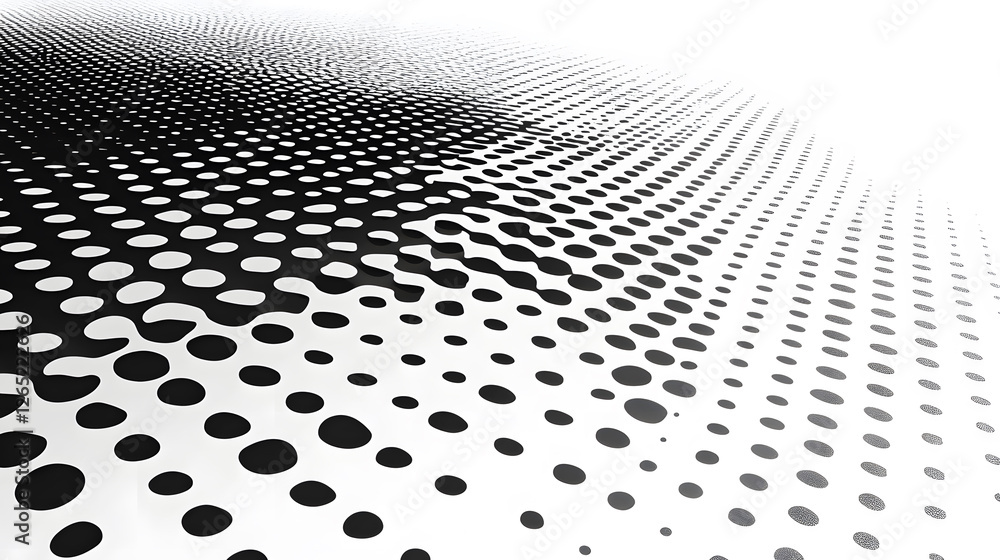Poster abstract dotted pattern transitioning from black to white