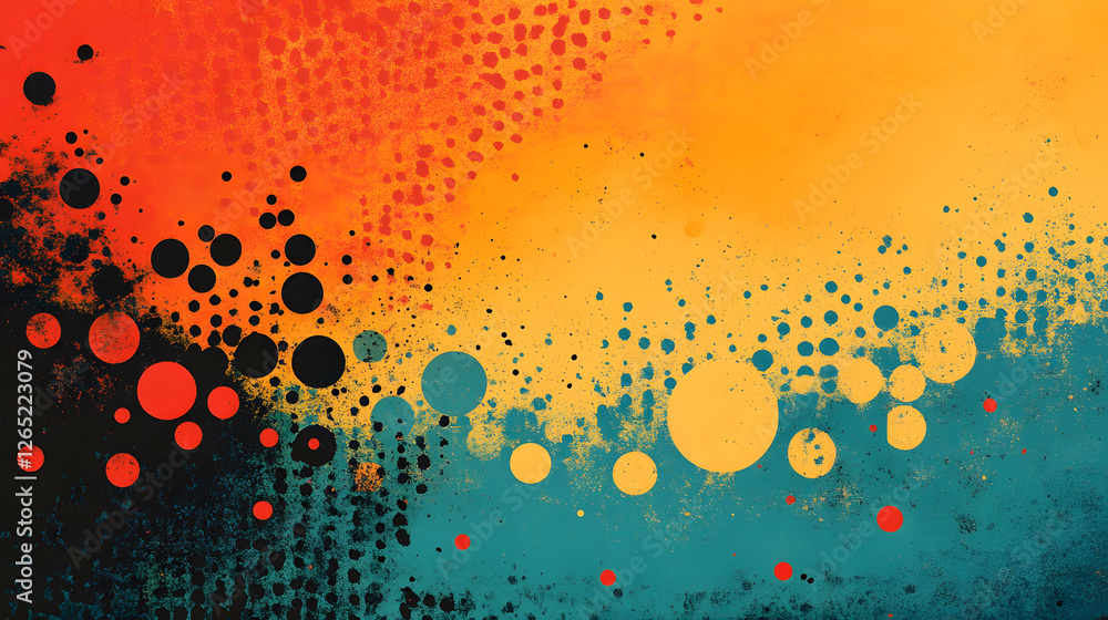 Poster Vibrant abstract background with colorful dots and gradients