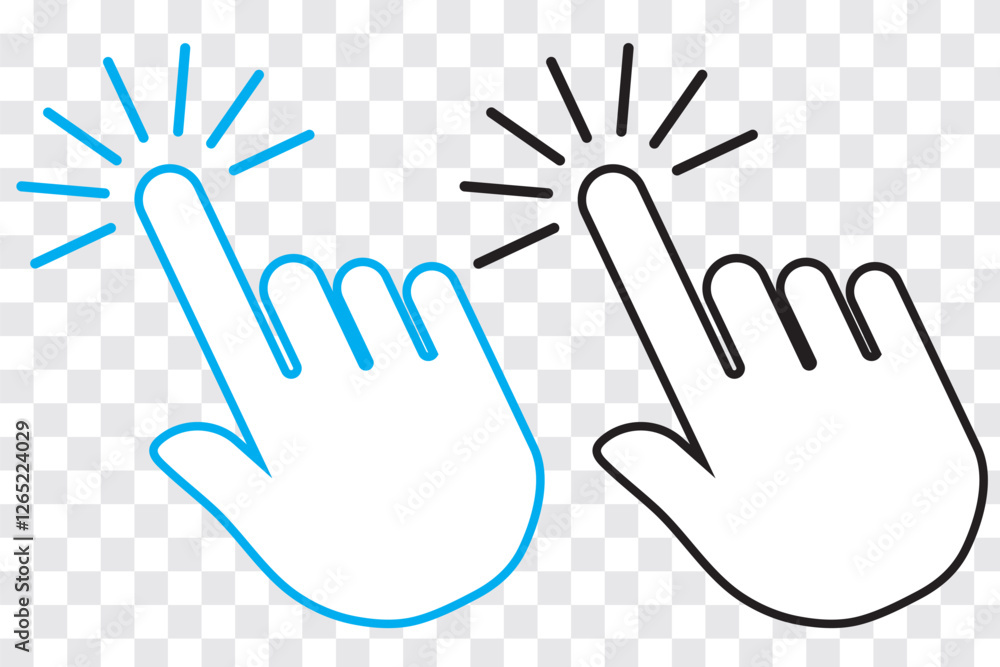 Poster click icon vector, mouse pointer arrow, cursor clicking vector icon. vector illustration. variety de