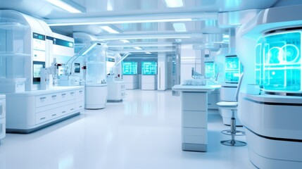 Obraz premium Modern laboratory interior showcasing advanced technology and equipment for scientific research and experiments