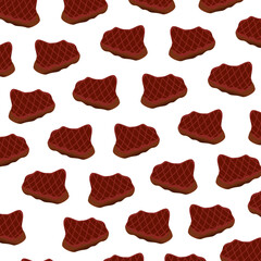 Seamless pattern background with meat. Sketch style steak. Hand drawn ribeye steak, pork ham. Roast beef on a cutting board. Bone in ribeye steak. Roasts. Hand drawn beef steak medallions