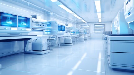 Fototapeta premium Advanced laboratory environment featuring high-tech equipment and a clean aesthetic for scientific research activities