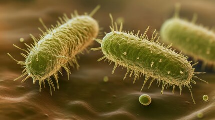 Naklejka premium Close-up Image of Bacteria Cells for Scientific Research and Medical Studies