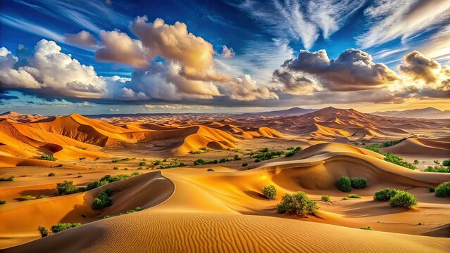 Stunning Desert Landscape Hasi Labied Morocco Africa - AI Photography