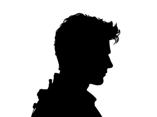 Stylish Man's Silhouette Profile, Perfect for Fashion or Lifestyle Stock