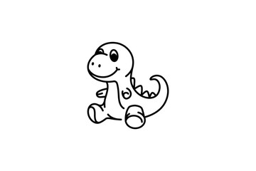 Dinosaur doll line icon. linear style sign for mobile concept and web design. T Rex toy dinosaur outline vector icon. Symbol, logo illustration. Vector graphics © 1234design